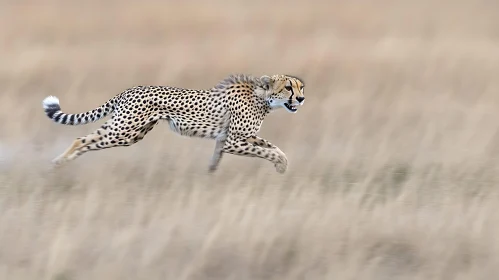 Running Cheetah in the Savannah