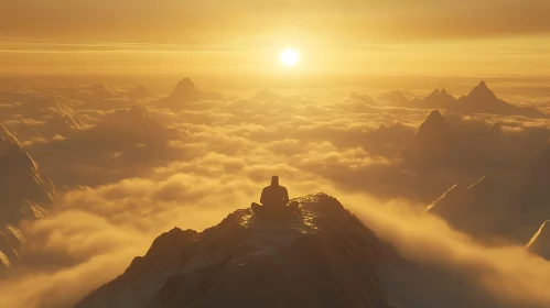 Golden Meditation Above the Clouds