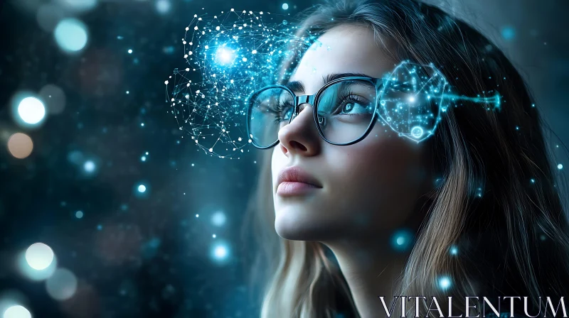 AI ART Woman with Futuristic Glasses