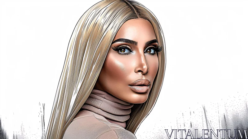 AI ART Kim Kardashian Glamorous Blonde Look