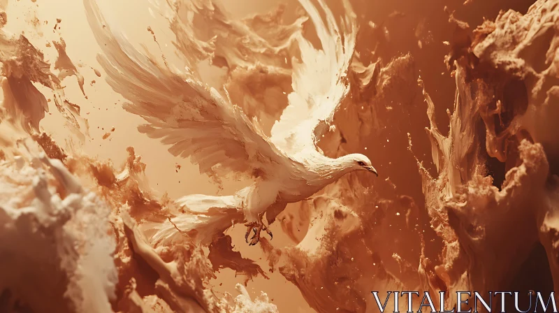 AI ART Abstract Dove Art: Wings in Motion