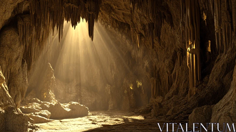 AI ART Mysterious Sunlit Cave