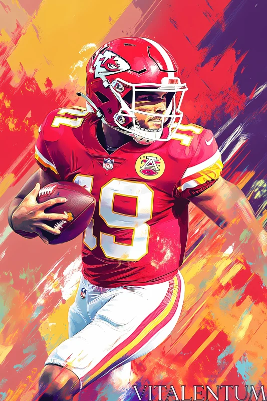 Dynamic American Football Illustration in Action AI Image