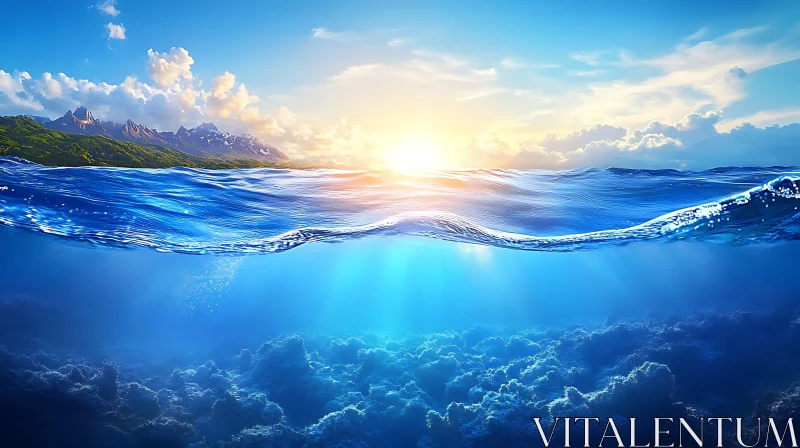 AI ART Seascape with Underwater View