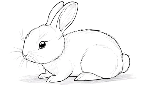 Monochrome Bunny Illustration