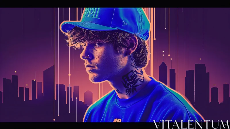 Contemporary Justin Bieber Portrait in Urban Setting AI Image