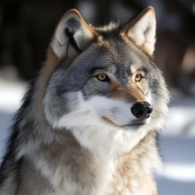 Close-up of a Wild Wolf