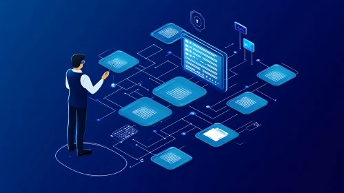 Isometric Data Science Illustration