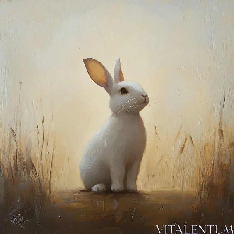 Rabbit Portrait in Natural Light AI Image