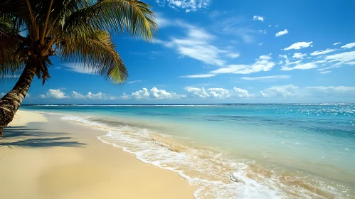 Coastal Paradise: Palm Tree and Ocean View