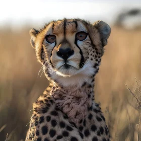 Serene Cheetah Face Close-Up
