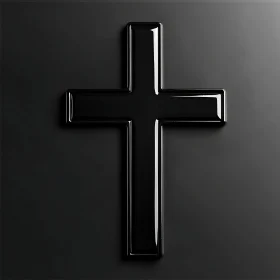 Modern Minimalist Black Cross