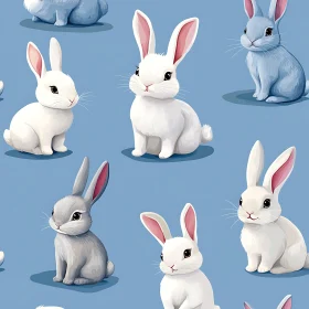 Pastel Rabbits Repeat Pattern