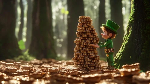 Forest Leprechaun with Cookie Stack