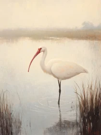 Graceful White Bird in Calm Waters