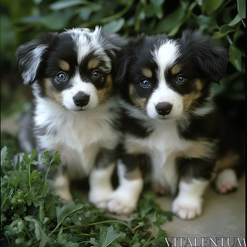 Cute Puppies with Blue Eyes AI Image