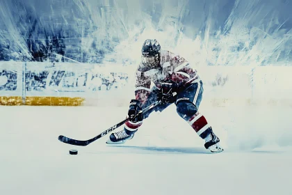 Dynamic Ice Hockey Player in Action on the Ice