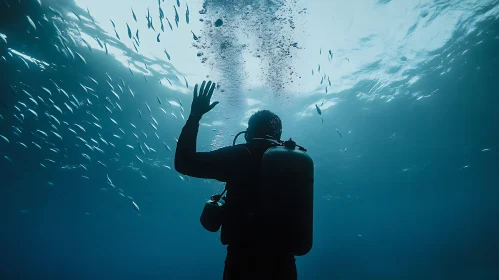 Diver in the Deep Blue Sea