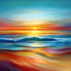 Colorful Ocean Sunset Art Print