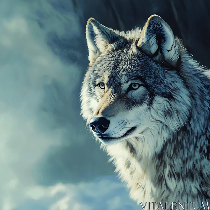 Serene Wolf Gaze - Animal Kingdom AI Image