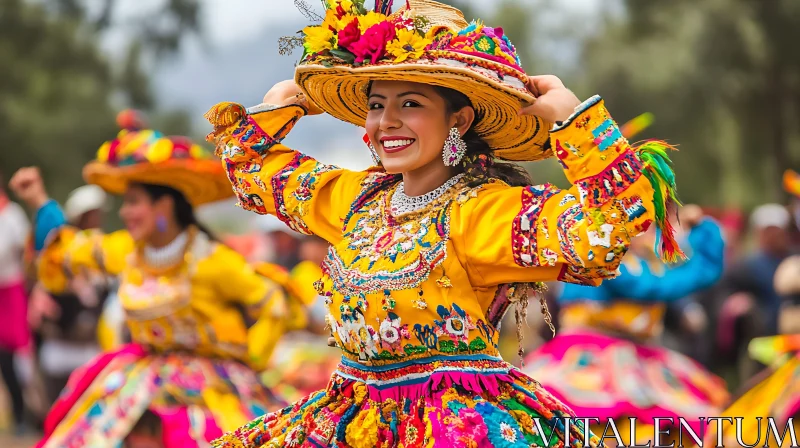 AI ART Woman in Traditional Dress and Hat