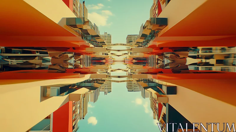 Vibrant Urban Symmetry in Abstract Art AI Image