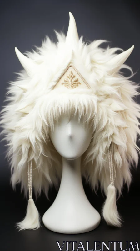 Exquisite White Hat with Horns - Anime-inspired Lush Detailing AI Image