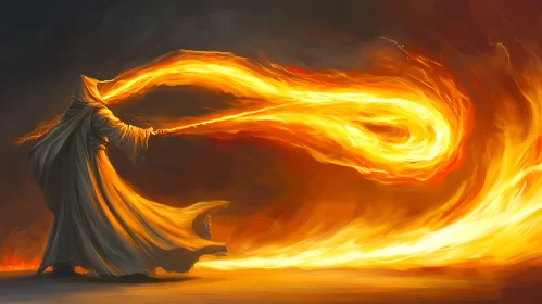 Enigmatic Fire Mage Artwork