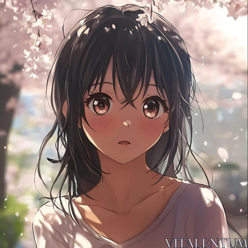 Springtime Anime Portrait AI Image