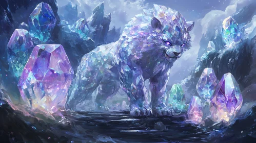 Icy Lion Fantasy Artwork