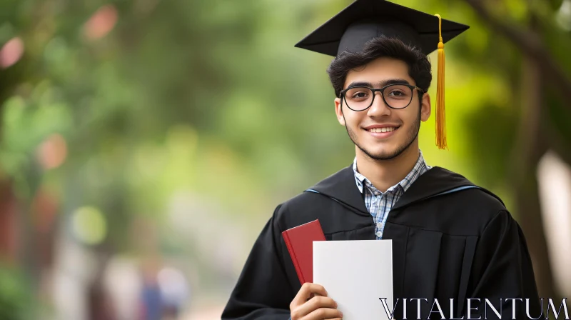 AI ART Young Graduate Smiling with Diploma