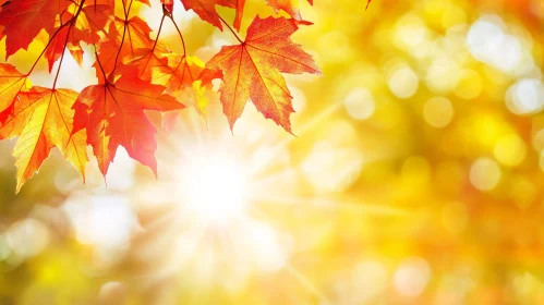 Autumn Foliage in Warm Sunlight