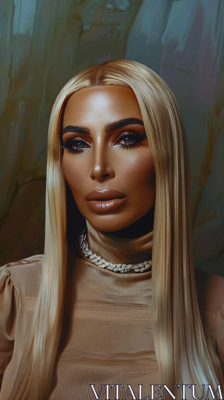 AI ART Stylish Kim Kardashian Portrait