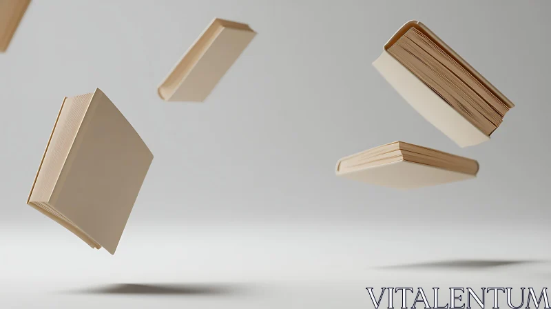 AI ART Levitating Books Still Life