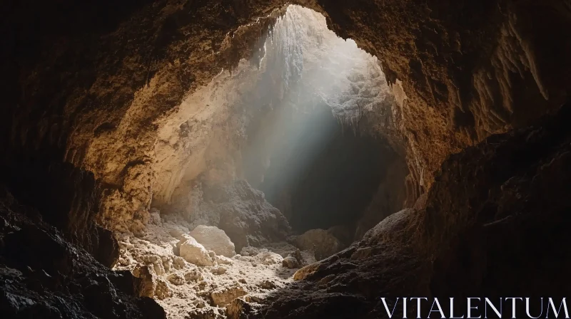 Mystical Cave with Natural Light AI Image