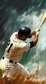 Baseball Player Painting in Action  AI Generated Image