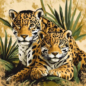 Pair of Jaguars in Natural Habitat