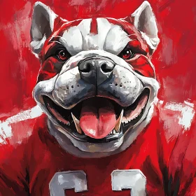 Fierce Bulldog Illustration in Sports Attire