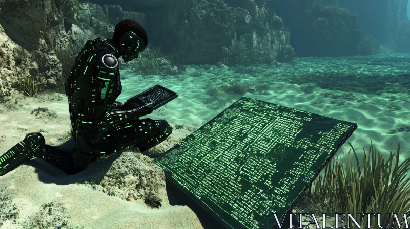 Underwater Data Processing Concept AI Image