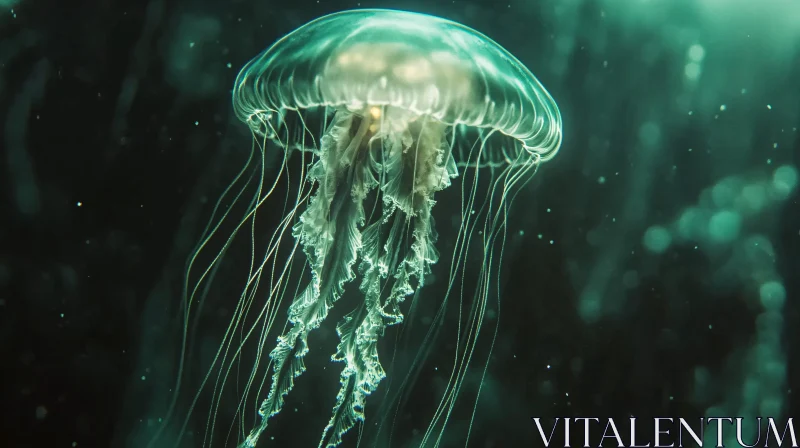 AI ART Underwater Jellyfish Serenity