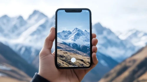 Smartphone Captures Snowy Mountain Majesty