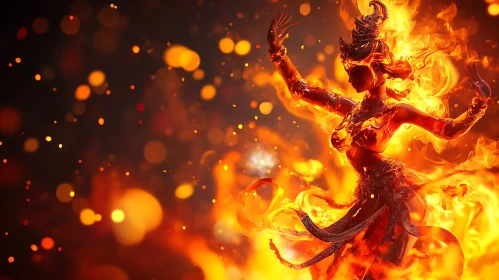 Flaming Dancer Silhouette