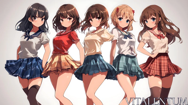 AI ART Character Art of Anime Girls in Uniforms