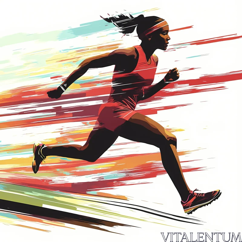 Speed and Determination: Captivating Athletic Imagery AI Image