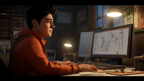 Boy at Computer