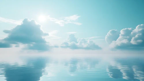 Peaceful Seascape with Sky Reflection