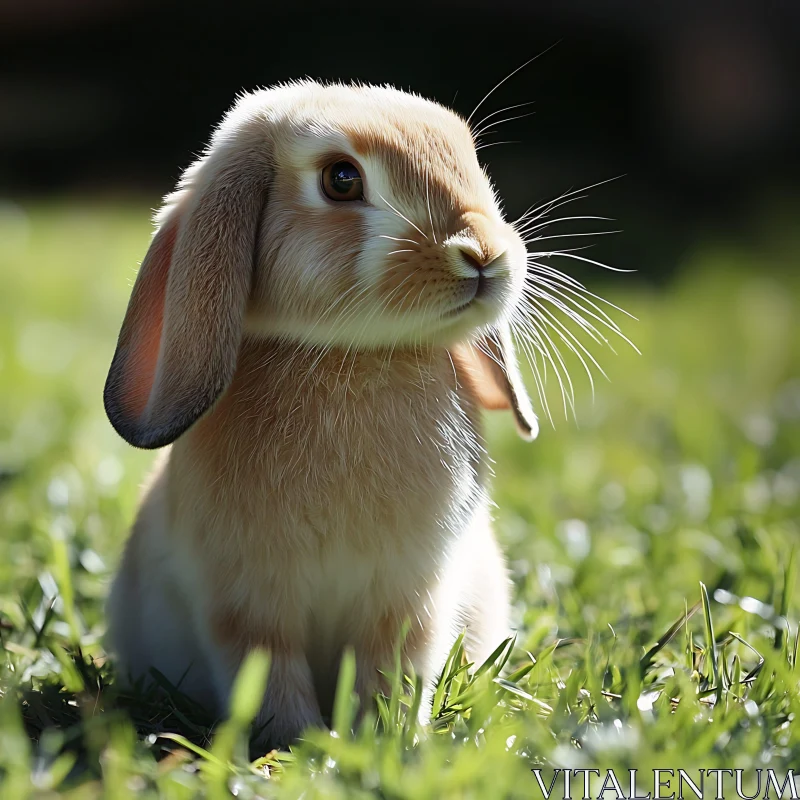 Serene Rabbit Portrait in Natural Light AI Image