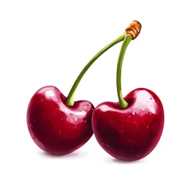 Pair of Sweet Red Cherries