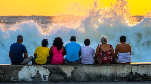 Group by the Sea