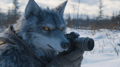 Anthropomorphic Wolf with Camera